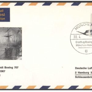 1967 First Flight Cover - (30 April 1967) Munich (Germany) to Hamburg (Germany) - for Stamp, philatelic Collection