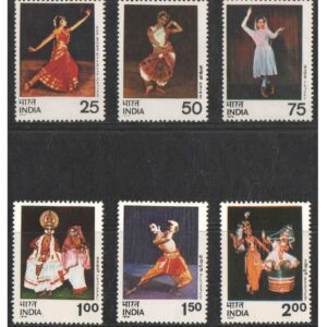 India 1975 Indian Classical Dances Set of 6 Stamps ( Bharata Natyam - Odissi - Kathak - Kathakali - Kuchipudi - Manipuri ) Mint Unhinged