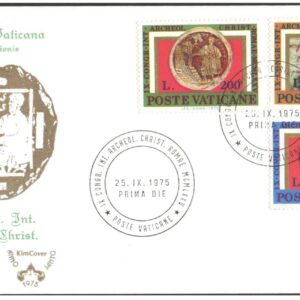 Vatican City 1975-9th International Congress of Christian Archaeology - First Day Cover FDC with 3 Postage Stamps