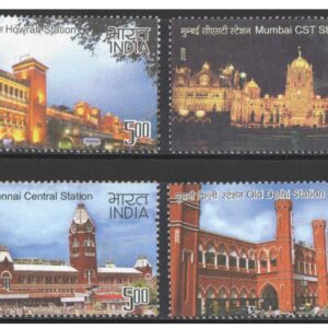 India 2009 Heritage Railway Stations of India ( Howrah - Mumbai - Chennai - Old Delhi ) Set of 4 Stamps Mint Unhinged