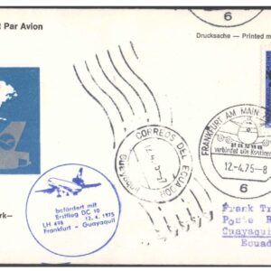 1975 First Flight Cover - (12 April 1975) - Frankfurt (Germany) to Lima (Peru) - for Stamp, philatelic Collection