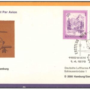 1976- First Flight Cover - (01 April 1976) - Vienna (Austria) to Hamburg (Germany) - for Stamp, philatelic Collection