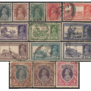 British India 1937-1940 King George VI - Set of 14 Used Postage Stamps for Collection