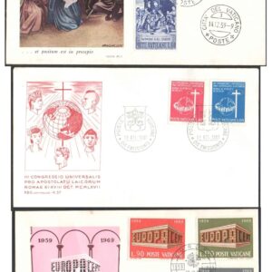 Vatican City 1959-1967 - 1969 Set of 3 FDCs - First Day Covers for Postal Stamp Collection