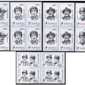 Romania 1999 Comic Actors (Comedians) - Set of 5 Blocks of 4 Postage Stamps Each (Total 20 Stamps) - Mint Never Hinged