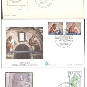 Vatican City 1981-1991 - 1995 Set of 3 FDCs - First Day Covers for Postal Stamp Collection