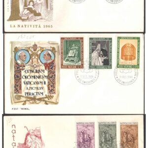 Vatican City 1965-1966 Set of 3 FDCs - First Day Covers for Postal Stamp Collection
