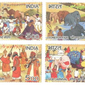 India 2007 Fairs of India Set of 4 Stamps ( Pushkar Fair - Sonepur Fair - Goa Carnival - Baul Mela ) Mint Unhinged