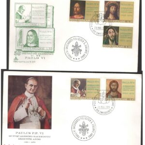 Vatican City 1970 - Pope Paulus VI- Silver Jubilee - Set of 2 First Day Covers FDC with 2+3=5 Postage Stamps - for Collection