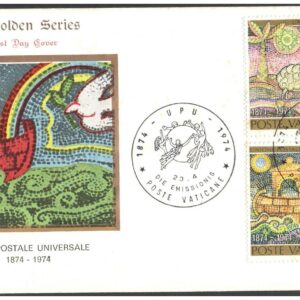 Vatican City 1974 - U.P.U. (Universal Postal Union) Centenary - First Day Cover FDC with 2 Postage Stamps for Collection