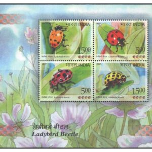 India 2017 Ladybird Beetle - Miniature Sheet of 4 Postage Stamps