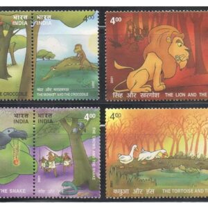 India 2001 Stories from Panchatantra - Set of Four Se-Tenant Pairs of Stamps (Total 8 Stamps) Mint Unhinged