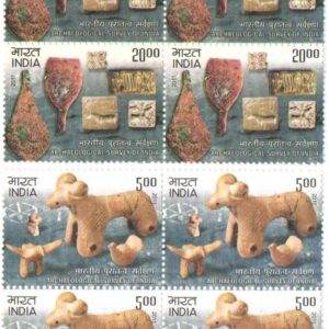 India 2011 Archaeological Survey of India Set of 2 Blocks of 4 Stamps Each (8 Stamps) Mint UNHINGED