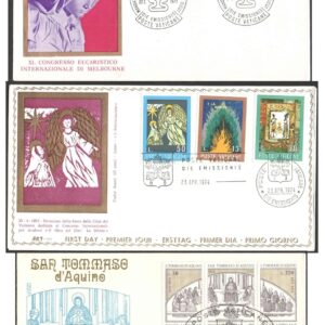 Vatican City 1973-1974 Set of 3 FDCs - First Day Covers for Collection (Set-A)