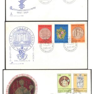 Vatican City 1969-1970-1971 Set of 3 FDCs - First Day Covers for Postal Stamp Collection