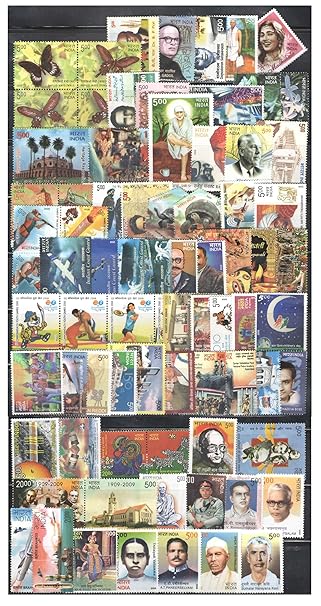 Generic India Postage 2008 - Year Pack of 79 Mint Never Hinged Commemorative Postage Stamps – image 2