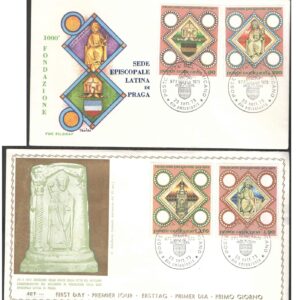 Vatican City 1973 - Millennium of the Diocese of Prague - - Set of 2 First Day Covers FDC with 2 Postage Stamps Each - for Collection