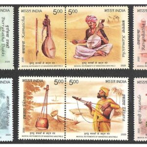 India 2020 Musical Instruments of Wandering Minstrels Set of 6 Se-Tenant Stamps ( Total 12 Stamps ) Mint Unhinged