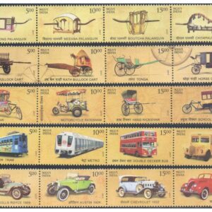 India 2017 Means of Transport Through The Ages -Set of 5 Se-Tenant Strips of 4 Postage Stamps Each (Total 20 Stamps) Mint Unhinged