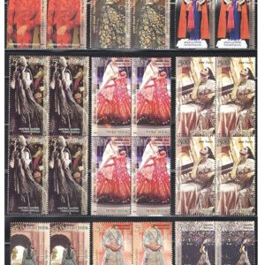 India 2020 Designers' Creation Indian Fashion Series Set of 9 Blocks of Four Stamps Each ( Total 36 Stamps ) Mint Unhinged