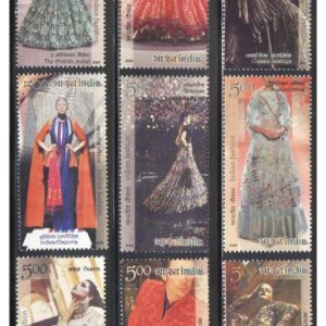 India 2020 Designers' Creation Indian Fashion Series Set of 9 Stamps Mint Unhinged