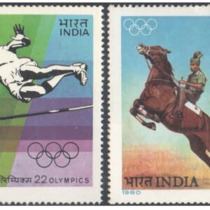 India 1980 - 22nd Olympics ( Olympic Games ) at Moscow (USSR) - Set of 2 Postage Stamps - Mint, Never Hinged