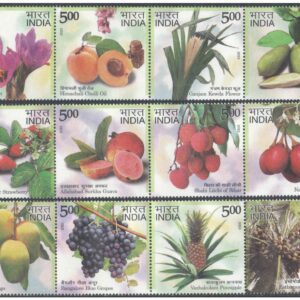 India 2023 Geographical Indications - Agricultural Goods - Set 3 Se-tenant Strips -12 MNH Postage Stamps