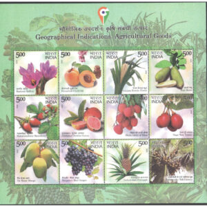 India 2023 Geographical Indications - Agricultural Goods - Sheetlet of 12 MNH Postage Stamps