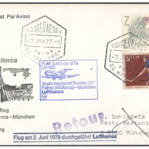 1979 First Flight Cover - (02 June 1979) - Lufthansa PALMA DE MALLORCA ( Spain )to MUNICH ( Germany