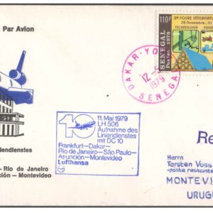 1979 First Flight Cover - (11 May 1979) - Lufthansa FRANKFURT ( Germany ) to MONTEVIDEO ( Uruguay)