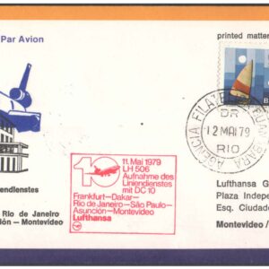 1979 First Flight Cover - (11 May 1979) - Lufthansa FRANKFURT ( Germany ) to MONTEVIDEO ( Uruguay)