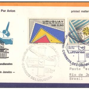 1979 First Flight Cover - (12 May 1979) - Lufthansa MONTEVIDEO ( Uruguay ) to FRANKFURT ( Germany )
