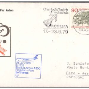 1979 First Flight Cover - (23 June 1979) - Lufthansa FRANKFURT ( Germany ) to FARO ( Portugal )