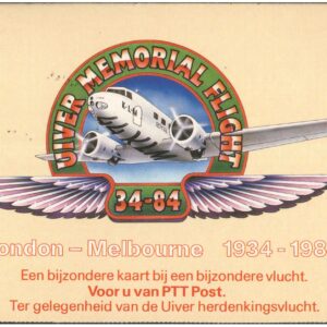 1984 – KLM Royal Dutch Airlines (05 Feb 1984) UIVER Memorial Flight Card Amsterdam to Melbourne Commemorating 50 Years of First Flight 1984 - KLM Royal Dutch Airlines (05 Feb 1984) UIVER Memorial Flight Card Amsterdam ( Netherlands )to Melbourne ( Australia ) Commemorating 50 Years of First Flight – image 2