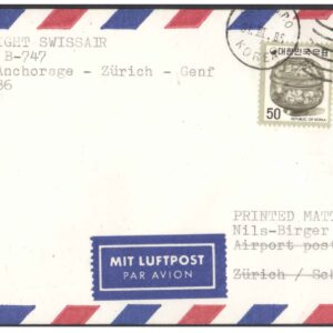 1986 First Flight Cover (31 March 1986 - Swiss Air - SEOUL ( South Korea ) to Geneva ( Switzerland)