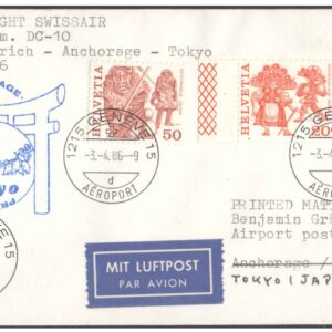 1988 First Flight Cover (03 April 1986) - Swiss Air - Geneva ( Switzerland ) to TOKYO ( Japan )