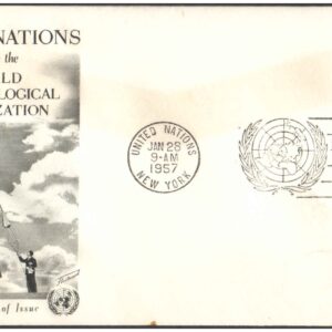 United Nations (UN) 1957 World Meteorological Organization (8c stamp)- First Day of Issue Cover
