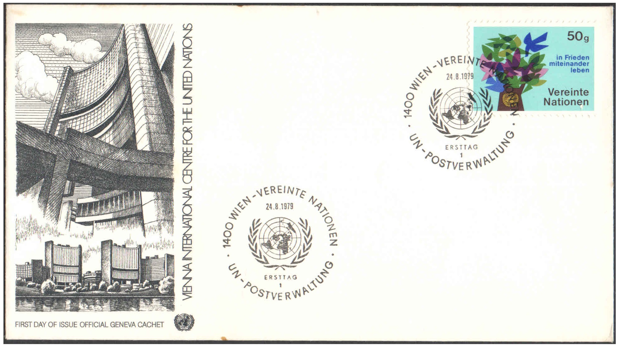 United Nations (UN) 1979 Vienna, Austria- First Day of Issue Cover