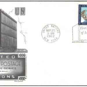 United Nations (UN) 1962 Regular Postage Definitive Series (11c stamp) First Day of Issue Cover