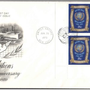 United Nations (UN) 1970 -25th Anniversary - Peace and Progress - First Day of Issue Cover