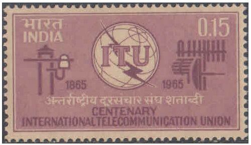 India 1965 International Telecommunication Union Postage stamp MNH