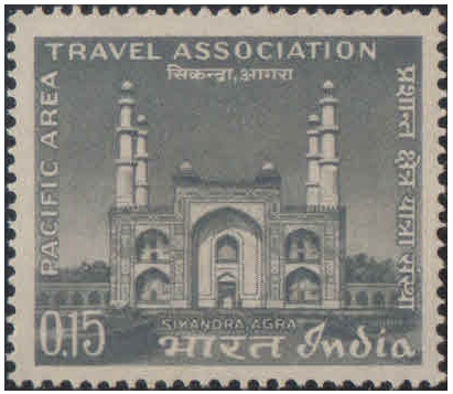 India 1966 Pacific Area Travel Association - Emperor Akbar's Mausoleum, Sikandara Agra - Postage Stamp MNH
