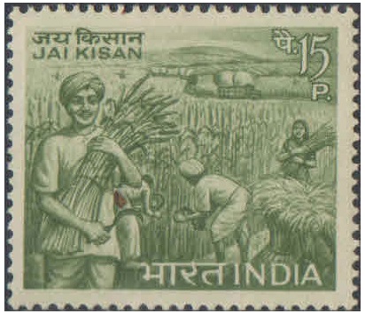 India 1967 Jai Kisan - ( Inspiring slogan by Lal Bahadur Shastri ) Postage Stamp MNH