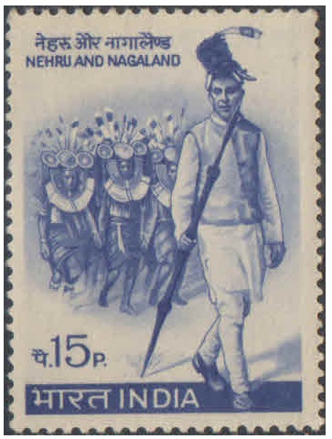 India 1967 Jawaharlal Nehru & Nagaland - 4th anniversary as Indian state - Postage Stamp MNH