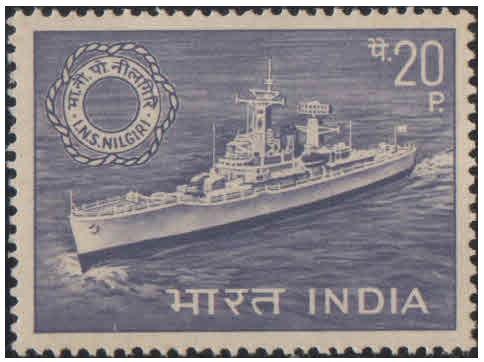 India 1968 INS Nilgiri ( Frigate ) - Postage Stamp MNH