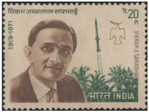 India 1972 Dr. Vikram Ambalal Sarabhai (Scientist ) - Rohini Rocket & Peace Dove - Postage Stamp MNH