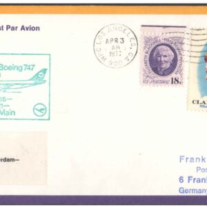 First Flight Cover - (03 April 1977) - Lufthansa LOS ANGELES ( USA ) to FRANKFURT ( Germany )