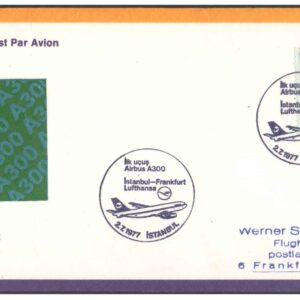 First Flight Cover - (02 July 1977) - Lufthansa ISTANBUL ( Turkey ) to FRANKFURT ( Germany ) for stamp, philatelic collection