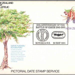 New Zealand 1991 - Battle of Crete - Pictorial Date Stamped First Day Postcard