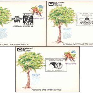 New Zealand 1991 - Royal NZ Navy & 2 other -Set of 3 Pictorial Date Stamped First Day Postcards
